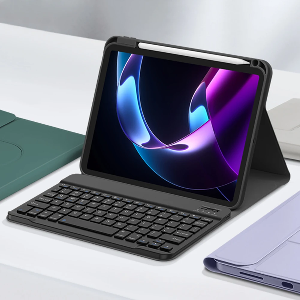 取り外し可能なワイヤレスキーボードケース,バックライト付き,10.9インチ,7色,iPad用ペンホルダー付き,第7世代