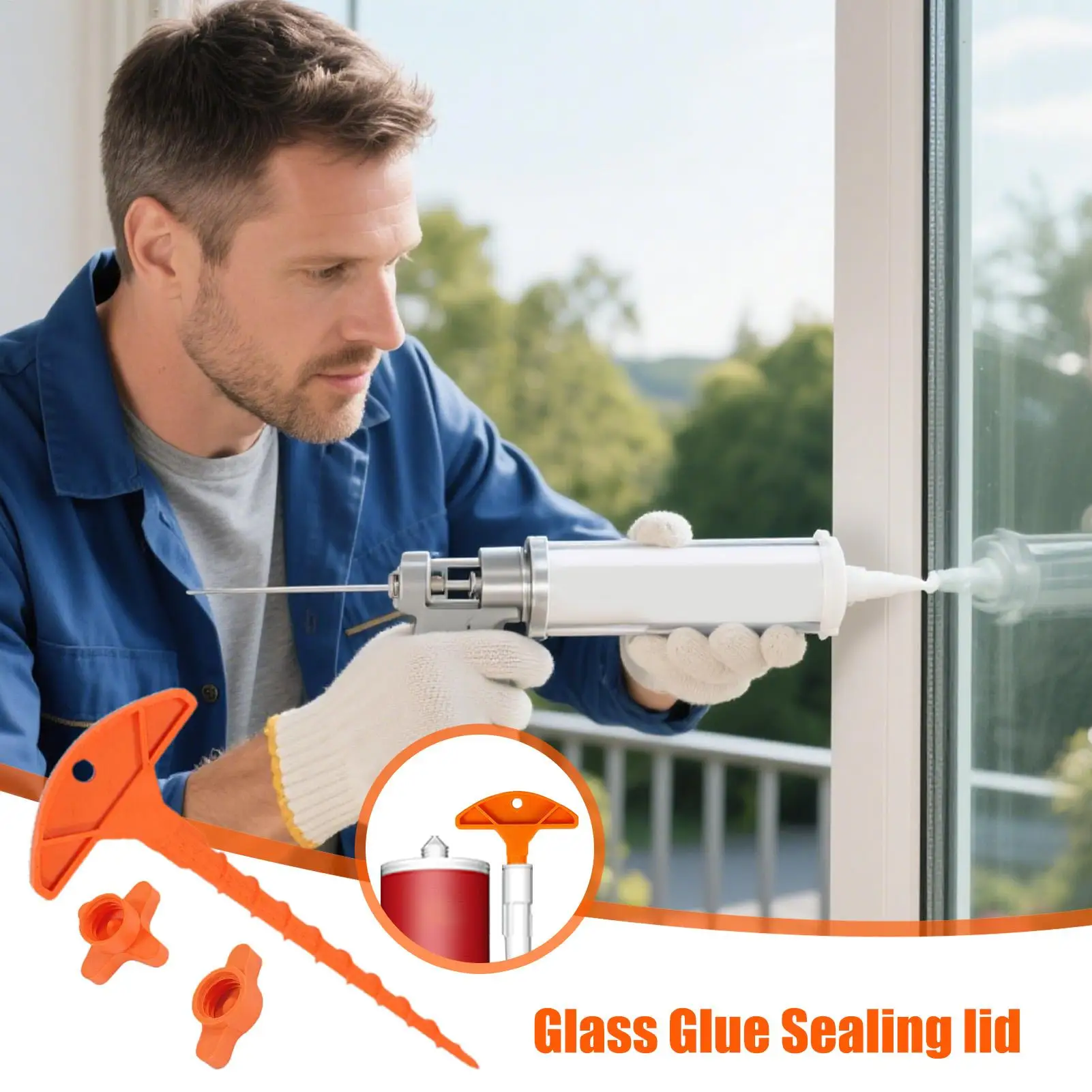 Sealing Gun Nozzle 3 Pieces Silicone Sealing Sleeve Efficient dredging maintenance Glass Glue Sealing Caulk Saver Cover