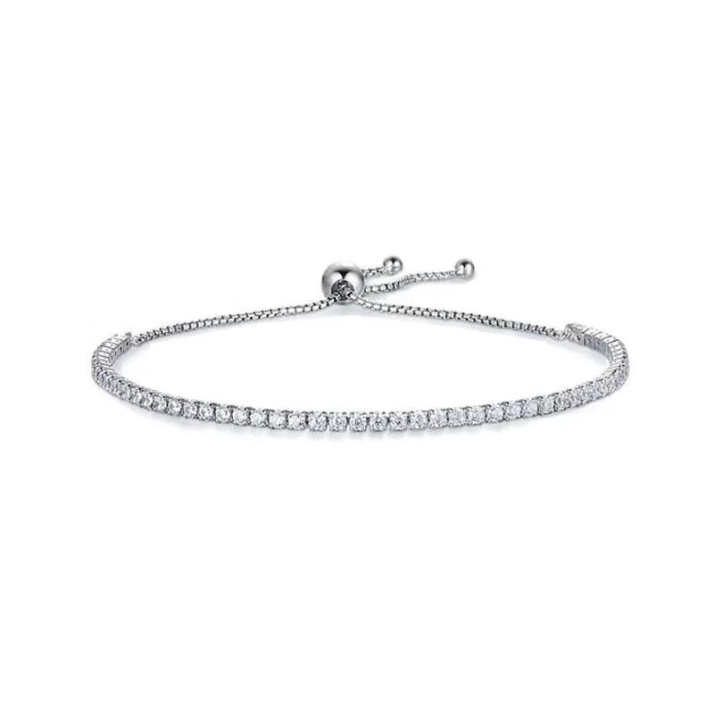

ZFSILVER Fashion Classic 925 Silver Luxury Moissanite Simple Row Bracelet For Charm Women Accessories Luxury Jewelry Gift XRZ010