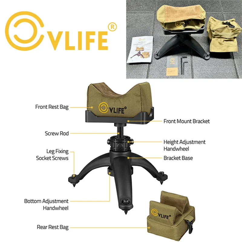 

CVLIFE 7-11 Inches Shooting Rest Shooting with Front Rear Rest Bag for Outdoor Hunting and Shooting