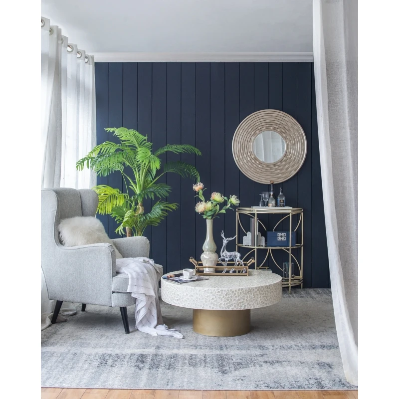 مرآة مستديرة D31.3x2، مرآة مثبتة على الحائط لديكور المنزل لغرفة المعيشة في الحمام