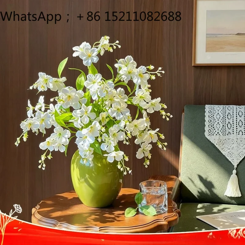SCY vertical silk jasmine fake flower decoration high-end living room dining table decoration flower ornament