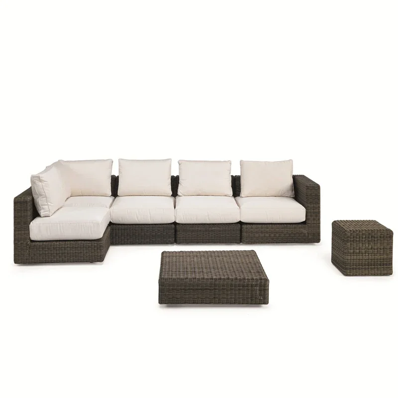 Customized outdoor rattan sofa simple waterproof courtyard hotel B&B model combination set