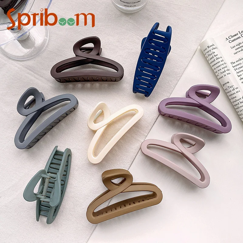 

2024 Large Hair Clips for Women Frosted Hair Accessories Solid Color Autumn Winter Trendy Claw Clips Korean Hairpin