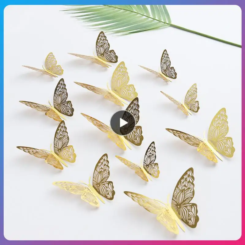 Charming Room Decor 3d Butterfly Sticker Artificial Butterfly Sticker Simulation Butterfly Metallic Feel 3d Super Sticky