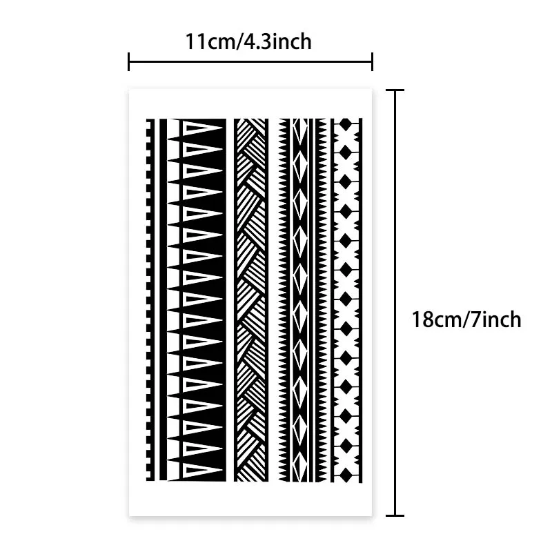 1pc Geometric Pattern Bracelet Waterproof Temporary Tattoo, Lasting 1-2 Weeks, Realistic Semi-Permanent Fake Tattoo