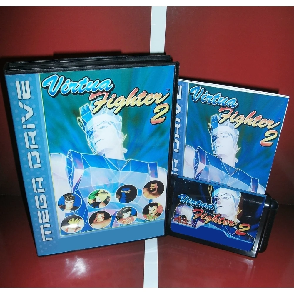 Keluaran baru kartu Game Virtua Fighter 2 16bit MD dengan kotak ritel & buku Manual untuk Sega Mega Drive/ Genesis