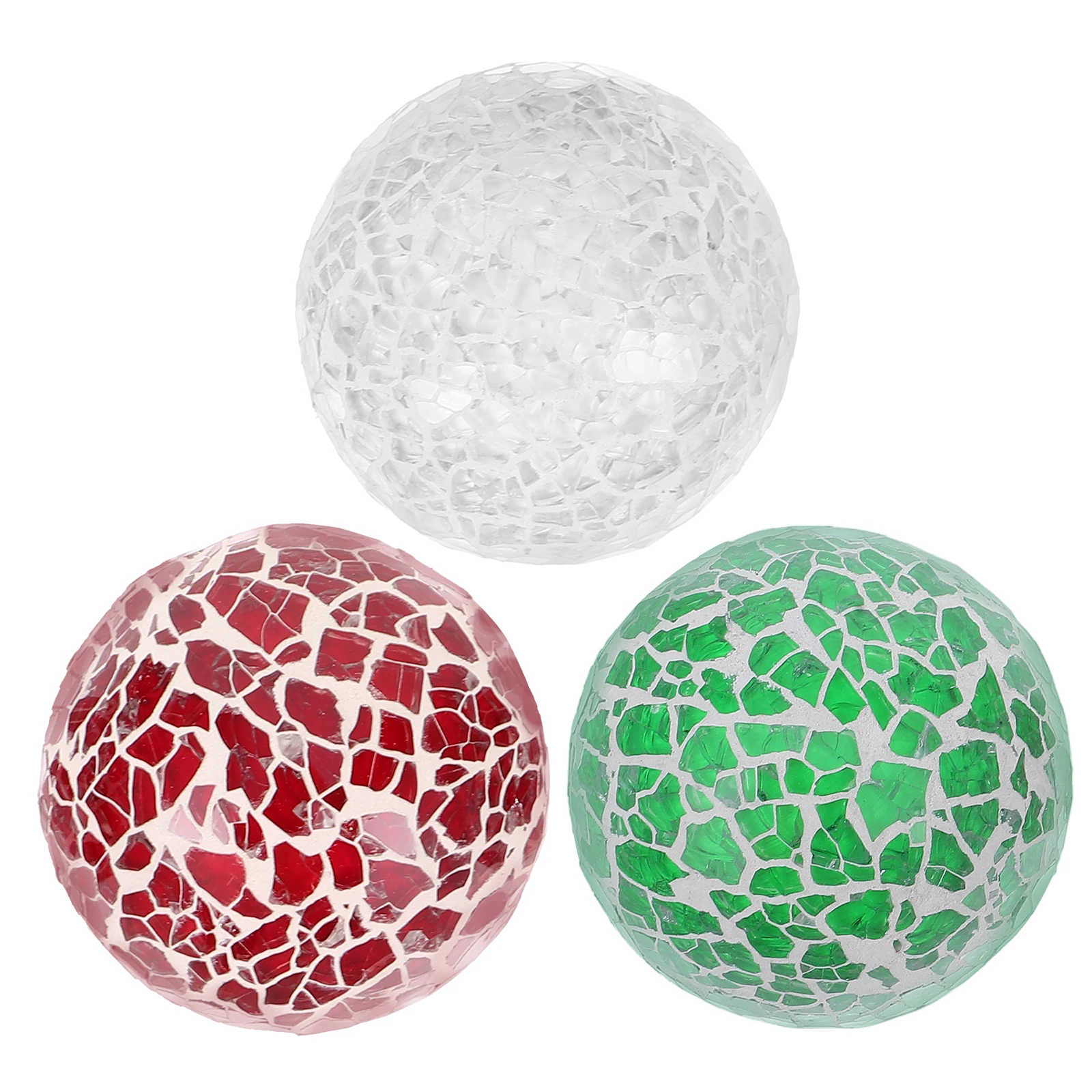 

3pcs Mosaic Glass Ball Decorative Home Accessories Tabletop Decor Party Event Props Desktop Ornament Sphere Bowl Filler