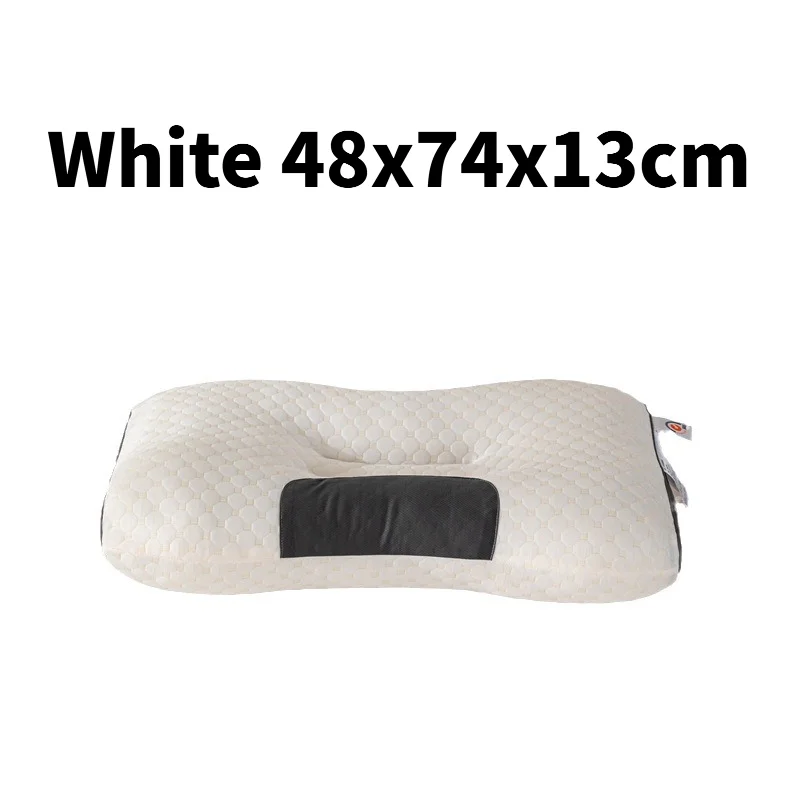 2PC Ergonomic Cervical Neck Pillow Soybean Fiber Massage Sleep Cushion for Home SPA Sleeping