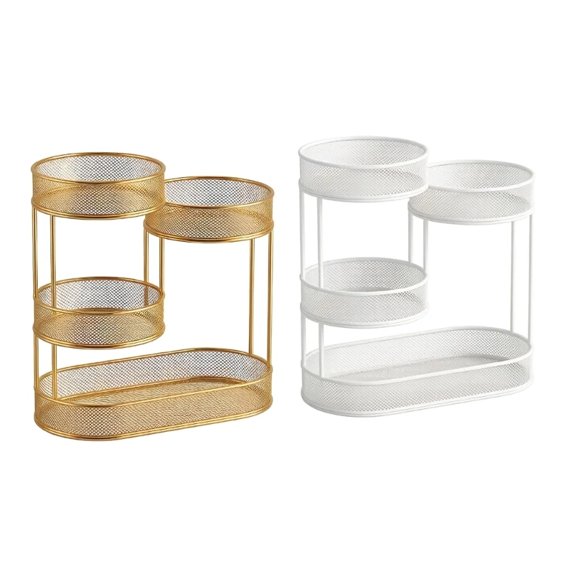 

4 Tiers Fruit Basket Bowl for Kitchen Counter, Metal Wire Produce Rack Snacks Vegetable Storage Stand Serving Tray KXRE