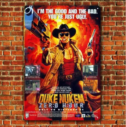 1x,Duke Nukem Video Game Metal Poster - 64 Collectable Tin Sign-aluminum