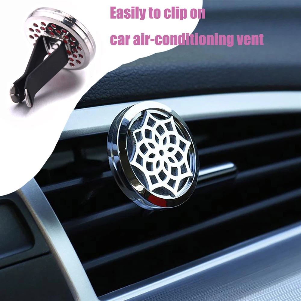 New Aromatherapy Car Perfume Diffuser Aroma Diffuser Locket Car Air Freshener Vent Stainless Steel Tree Of Life Magnetic 30MM