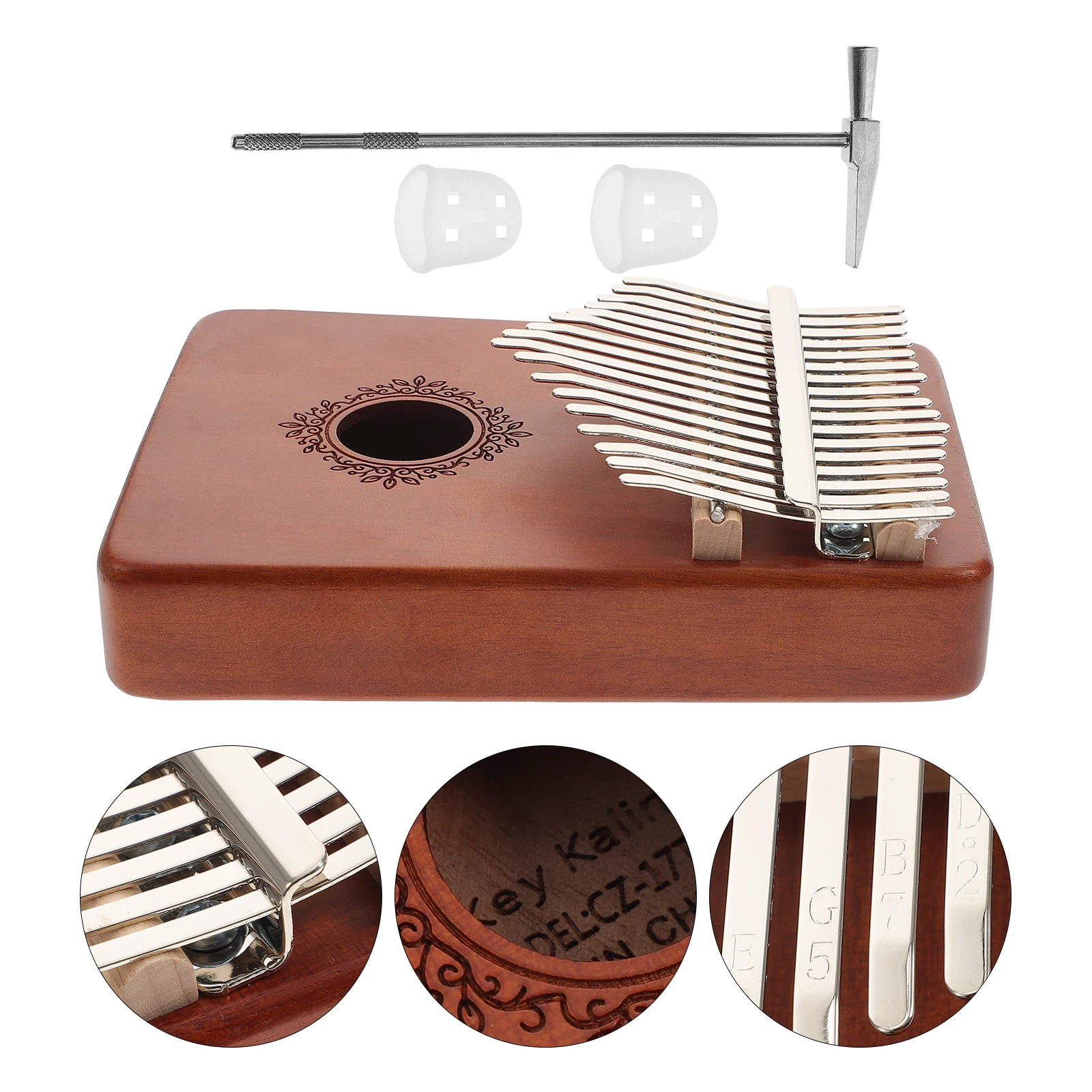 

Thumb Piano Relaxation Instrument Kalimba Finger for Adult Vintage Mini Stainless Steel Beginner Musical