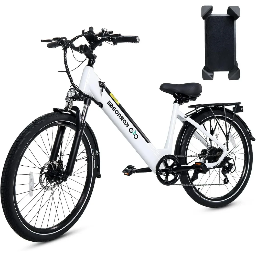 Electric Bike KC7, 26” Electric Bike for Adults with LCD Display,Dual Shock Absorber Electric Bicycle, 350W Motor Ebike Up