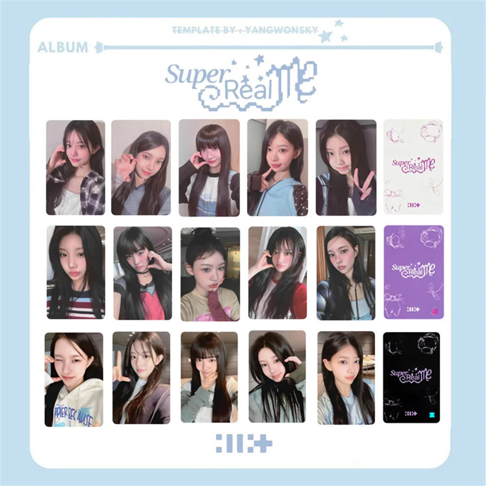 Kpop ILLIT Album Super Real Me Special Card 15pcs/Set Double Sides Printing Photocard Korean Style LOMO Card Fans Collection