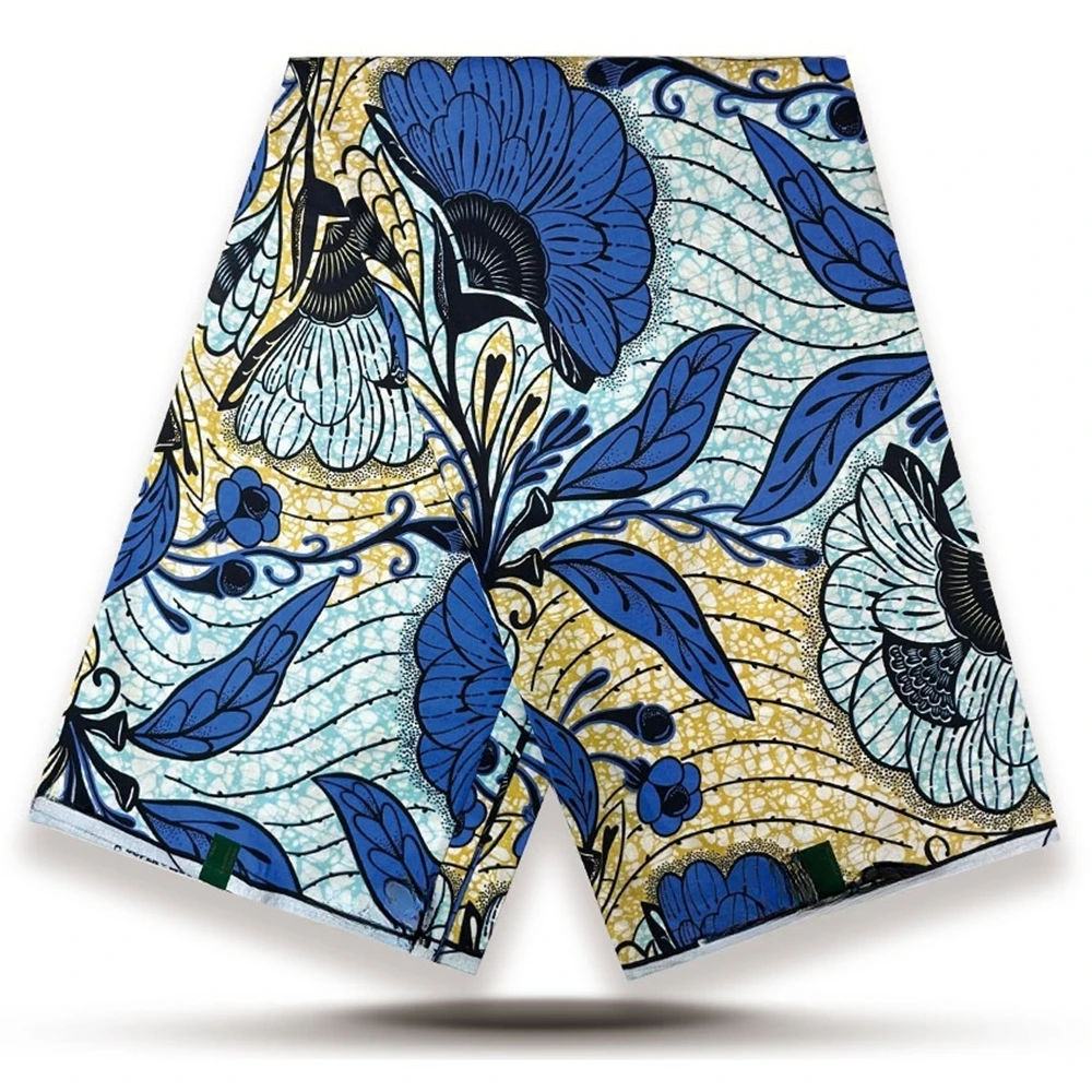 

2025 New African Fabric Wax Prints Cotton Cloth 6 Yards Wax Printing Fabrics For Women Dress Garment