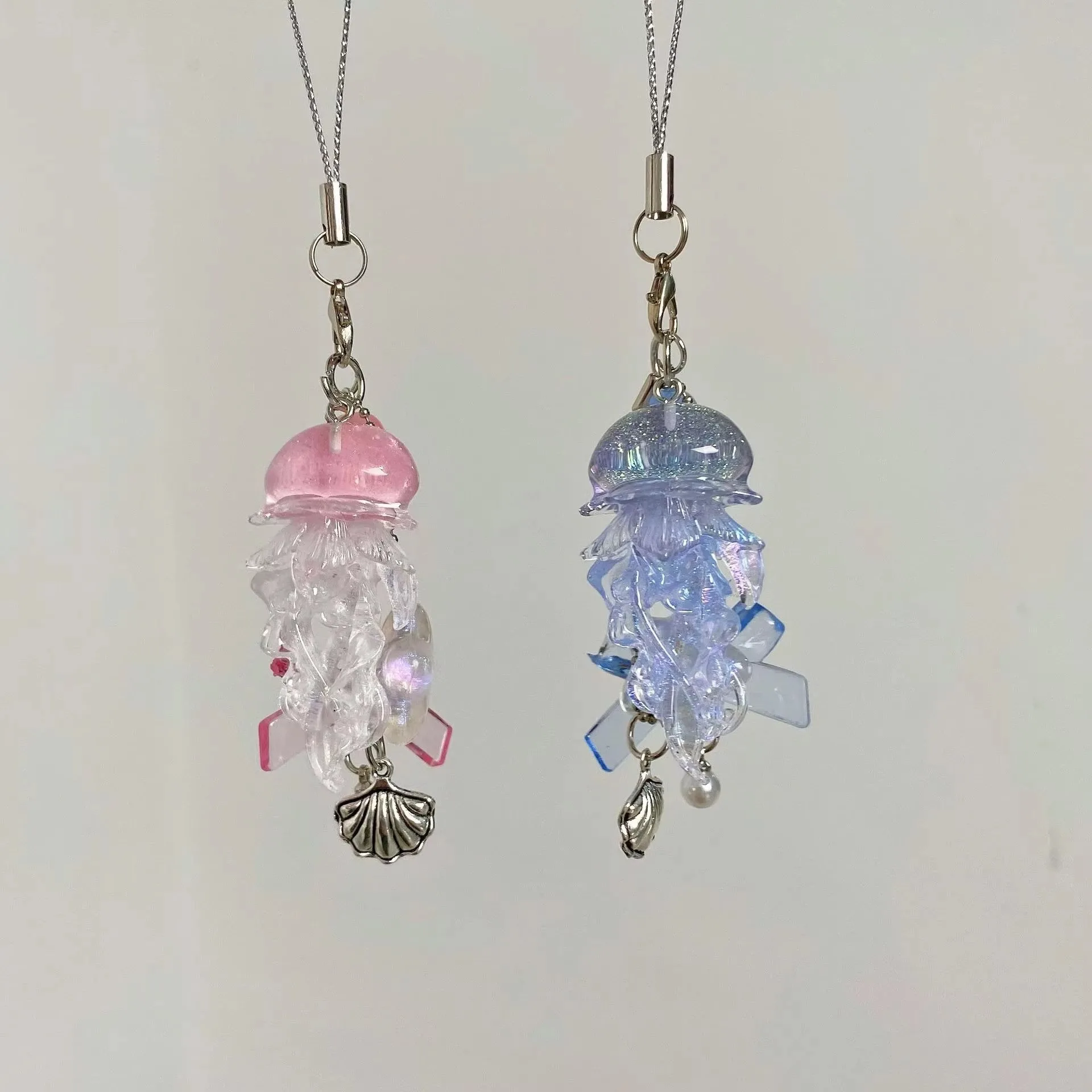 Jellyfish Phone Strap Korean Style Short Marine Life Keychain Lanyard For iPhone Case Decoration Pendant Friend Gift