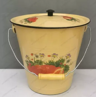 YYY  Large Capacity Thickened Enamel Handheld Container, Oil Storage Bucket, Deepened Enamel Rice Jar