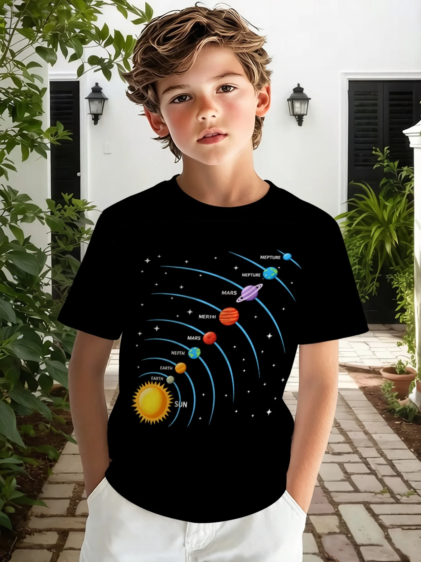 1Pc‑Boys‑3D‑Solar‑System‑Planets‑Print‑Breathable‑Crew‑Neck‑Short‑Sleeve‑Summer‑Outdoor‑Sport‑T‑Shirt
