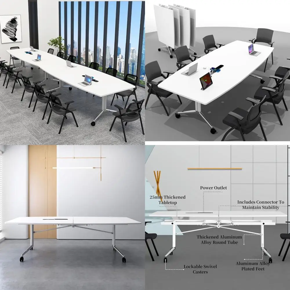 

Конференц-стол 90.6 для 6-8 человек с розетками и системой кабель-менеджмента для современных офисных помещений