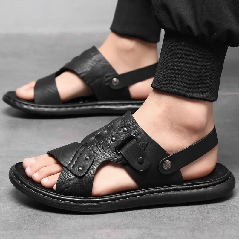 Men Office Open Toe Shoes Sandals  Non-slip Slippers  Male Footwear Mens Summer Outdoor Shoes