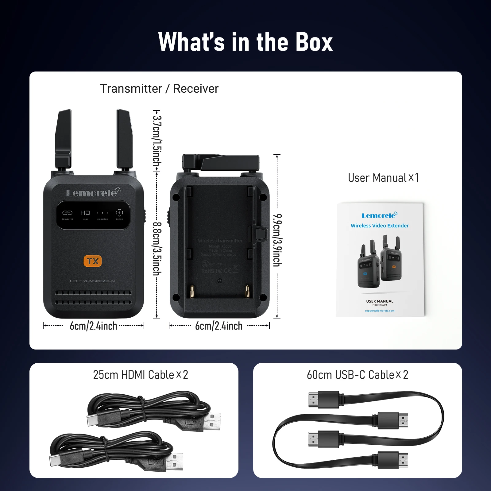 200m Wireless HDMI Extender Kit - 1080p Low Latency Transmitter/Receiver