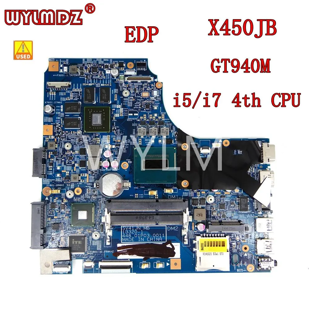 

X450JB i5/i7 4th CPU Mainboard For Asus F450 K450J F450J SV41J A450J X450 X450J X450JN X450JB 13320-1 Laptop Motherboard