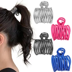 Fashion Irregular Metal Hair Claws Nonslip Strong Holder For Women Girl High Ponytail Holder Clips Solid Color Thick Hair Grip