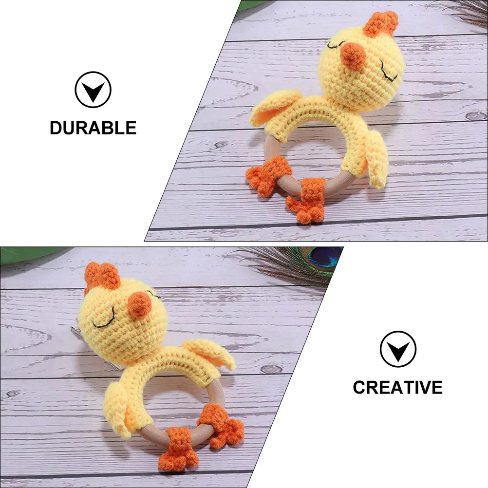 1Pc schattig houten handgebreid creatief kuiken voor sensorische ontwikkeling van baby's