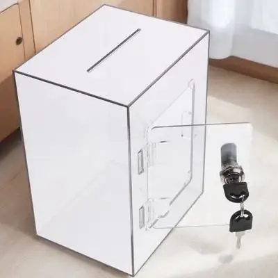 

Акриловая коробка для пожертвований с замком, износостойкая, прозрачная, для предложений, голосований, жалоб, сбора средств, почтовых отправлений, акриловый ящик с замком