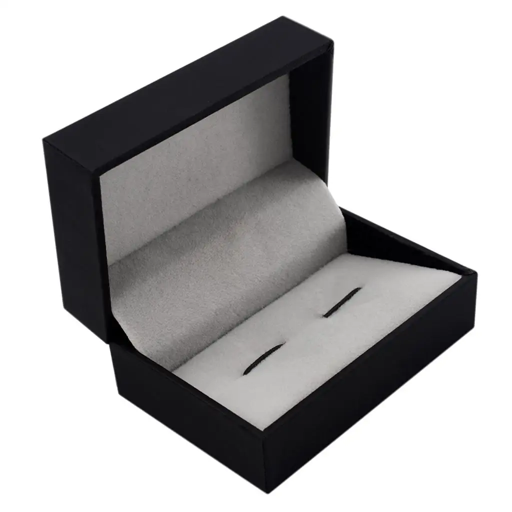 Mini portátil elegante puños negros almacenamiento de joyas caja de presentación de puños soporte de joyería cumpleaños regalo de moda para hombres