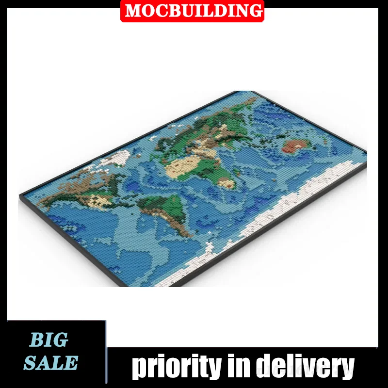 MOC City Colored Map Model Building Block Set World Ocean Collection Series Toy Gifts