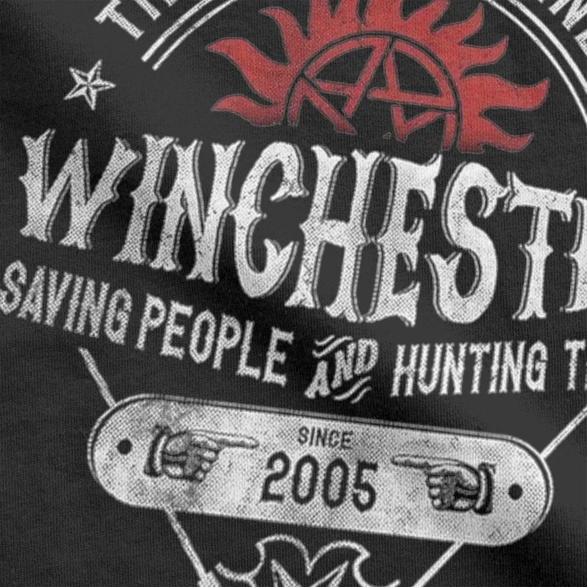 Men\'s T-Shirt WINCHESTER Supernatural Crazy Cotton Tees Short Sleeve T Shirt Round Neck Clothing 4XL 5XL 6XL