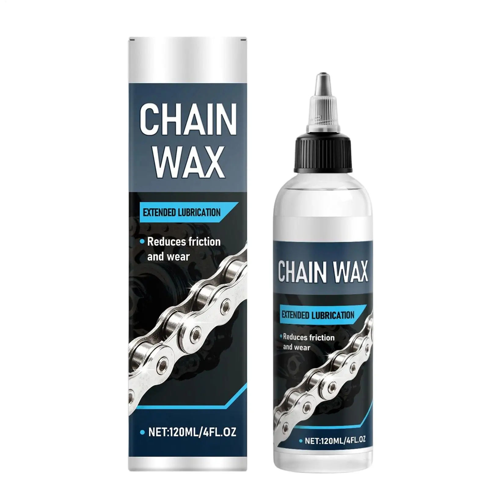 120ml Bike Chain Lube, Wax-Based Bicycle Lubricant forMTB& Road Bike, Anti-Rust, Reduces Wear, Quiet Smooth Ride & Repels Dirt