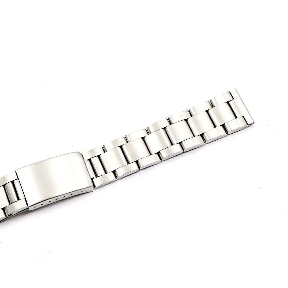 Carlywet 18 19 20mm 316L Steel Silver Strap Vintage Oyster Bracelet Watch Band For Seiko Tudor