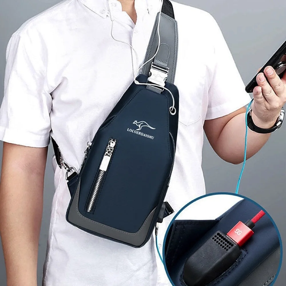 Men\'s Chest Bag New Fashion Korean Style Casual Sports Water Proof Oxford Chest Crossbody Bags for Men Shoulder Messenger Bag