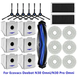 For Ecovacs Deebot N30 Omni Main Side Brushes Mop Cloth Hepa Filters Dust Bags For Ecovacs Deebot N30 Pro Omni Vacuum Cleaner