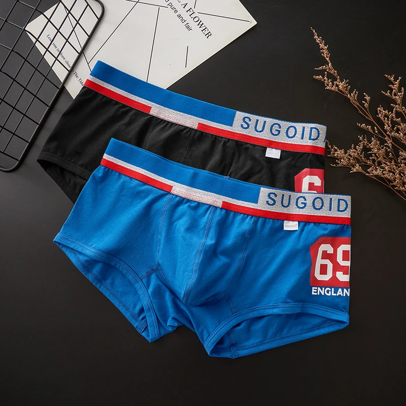 cotton thin sports summer low-rise sexy U-convex breathable 69 letter trendy youth boxers