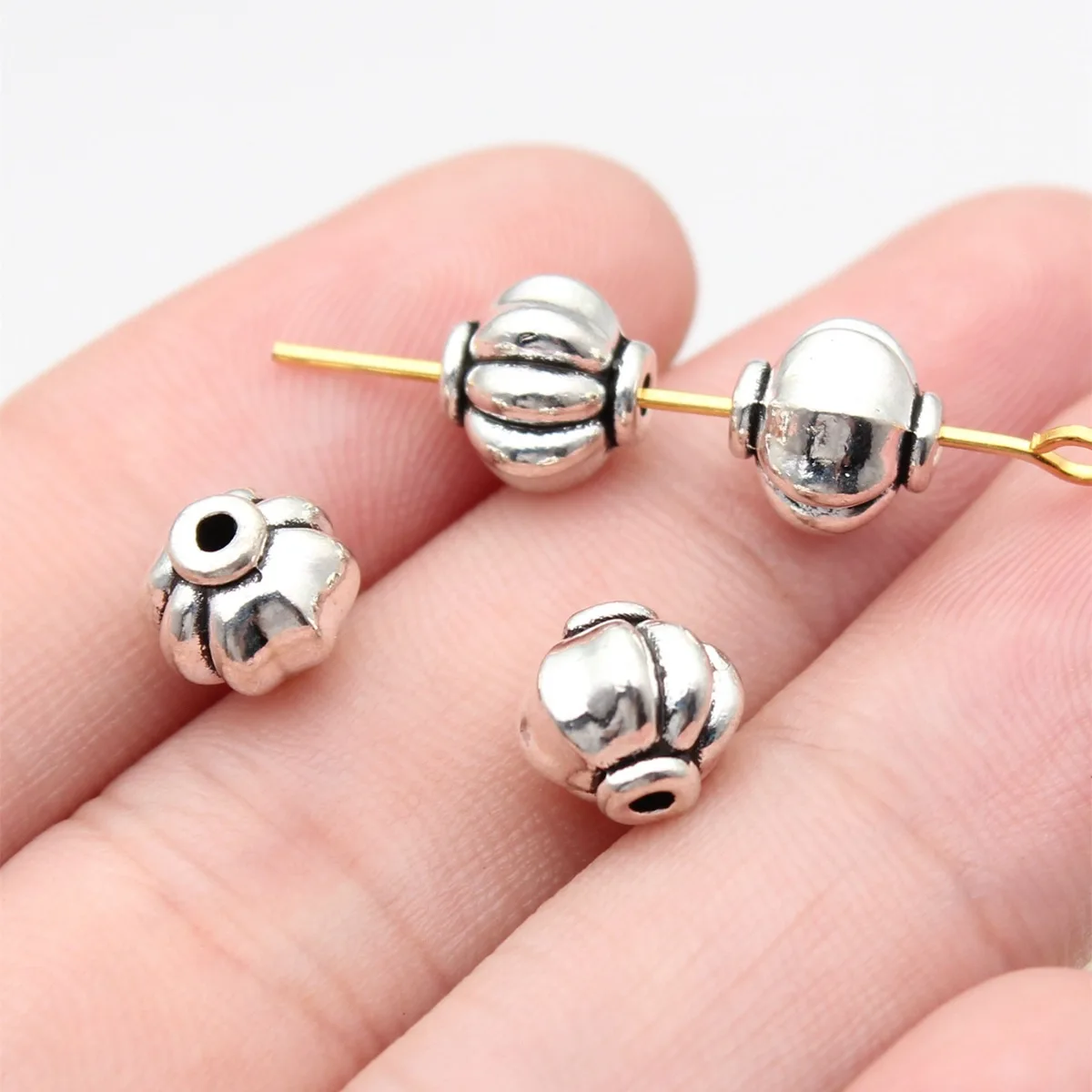 Hollow Flower Spacer Beads Antique Metal Loose Beads For DIY Bracelet Necklace Hair Braiding Jewelry Making Supplies