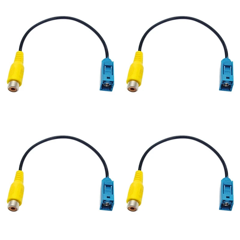 

4X Fakra Reversing AV-IN Camera Video Connection RCA Cable Parking Adapter - Fakra To RCA Video Cable Adapter