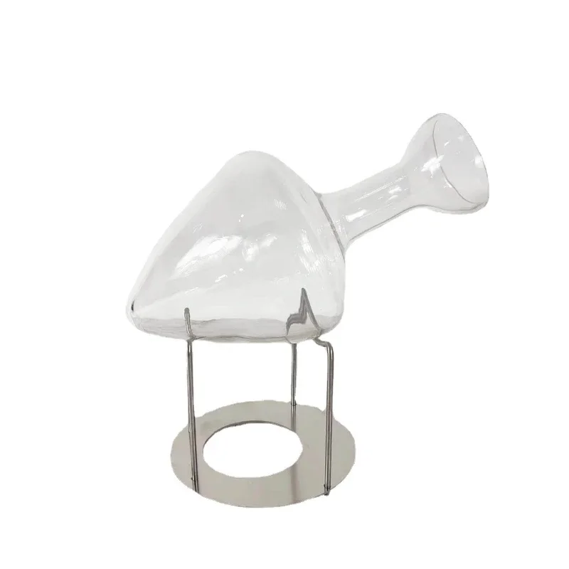 Modern simple light luxury glass crystal red wine decanter metal bracket