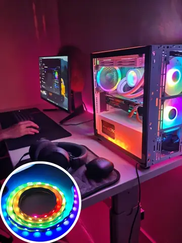 Addressable Rainbow PC Digital WS2812b LED Strip Light for 5V 3pin ARGB Header PC Case Asus Aura Sync RGBIC Fusion MSI Mystic