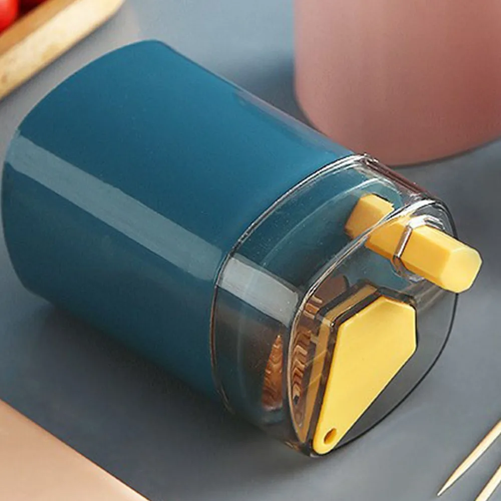 2PCS PP Automatic Toothpick Dispenser With Lid 2.36in×2.36in×3.74in Portable Toothpick Container Toothpick Storage Box For Home