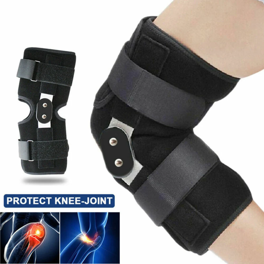 1Pcs Hinged Knee Brace with Side Stabilizers Open Patella Adjustable Knee Brace for Arthritis Pain and Support,Meniscus Tear,ACL