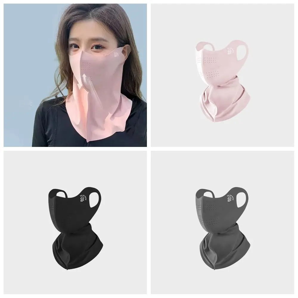 

Fashion Summer Full-Face Sunscreen Veil Anti UV UPF 50+ Ice Silk Face Cover Breathable Outdoor Neck Wrap Cover Cycling