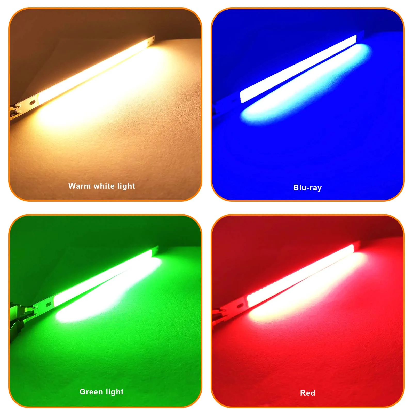 200X10Mm Cob Led Lichtstrip Lamp 12V Wit Rood Groen Blauw Roze