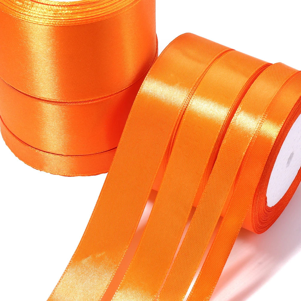 Orange Satin Ribbon 25yards 6mm - 50mm Sash Gift Wrap Bow Handmade DIY Craft  Christmas Wedding Birthday Party Decoration