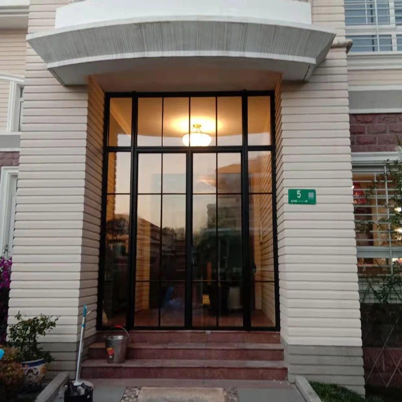 Old steel window aluminum alloy French retro antique old-fashioned lattice doors and windows villa window customization