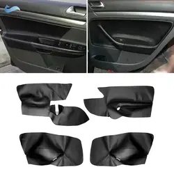 LHD/RHD For VW Golf 5 MK5 2005 2006 2007 2008 2009 2010 Microfiber Leather Car Interior Door Panel Armrest Cover Trim 4pcs Black