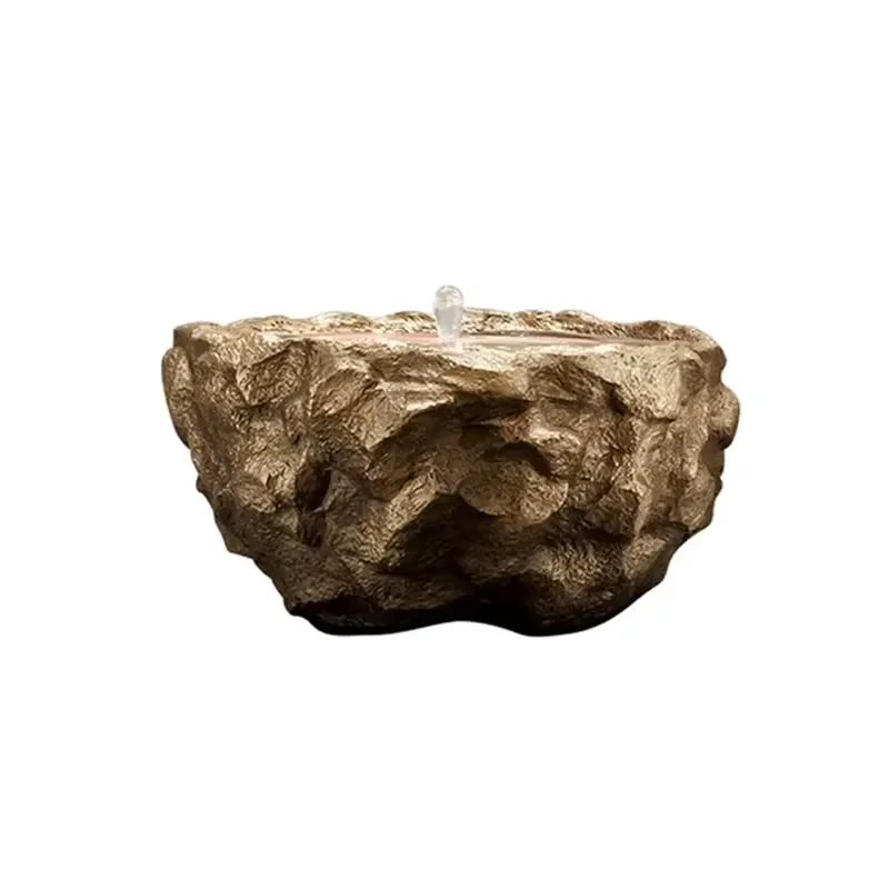 Modern Hand-painted Texture Fiberglass Rock Statue Custom Pattern FRP Sculpture Creative Artificial Stone for Garden
